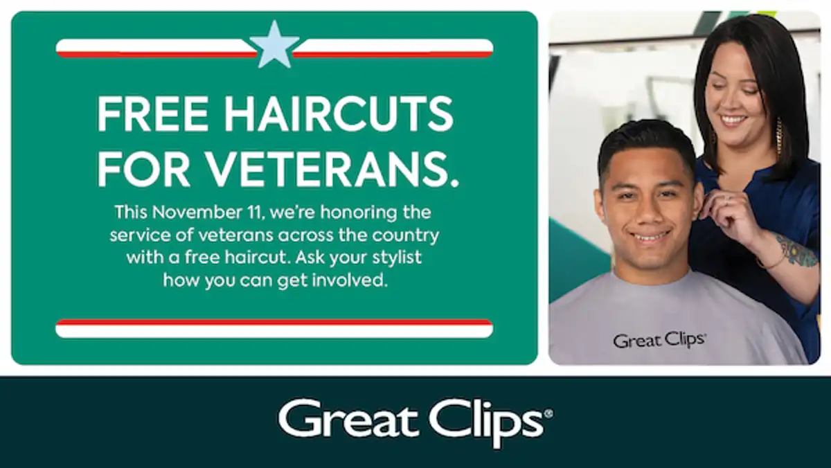 Free Haircuts for veterans. This November 11, we're honoring the service of veterans across the country with a free haircut. Ask your stylist how you can get involved.